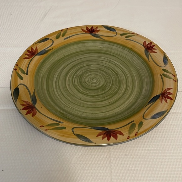 COPY - Pier 1 Elizabeth  Hand Painted  Ceramic 14” Deep Dish Serving Platter - Picture 4 of 8